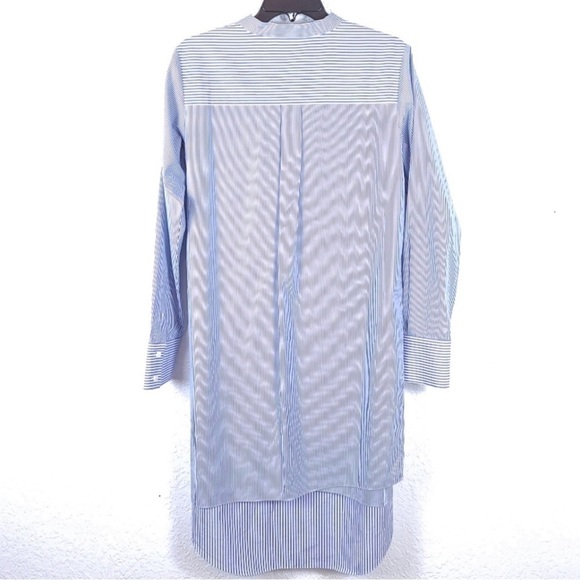 Theory Jodalee Taff Striped Poplin Shirt Dress Blue White Size 2 - Picture 7 of 12